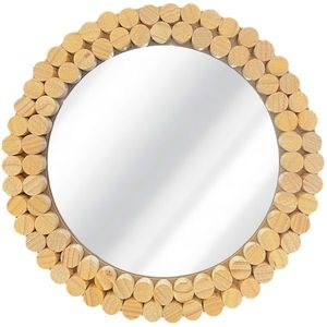 Okrúhle nástenné zrkadlo BOHO 36 cm prírodné vyobraziť