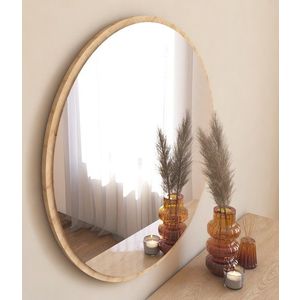 Okrúhle nástenné zrkadlo Ozze 60 cm hnedé vyobraziť