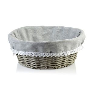 Okrúhly košík na pečivo SINO 23x10 cm sivý vyobraziť