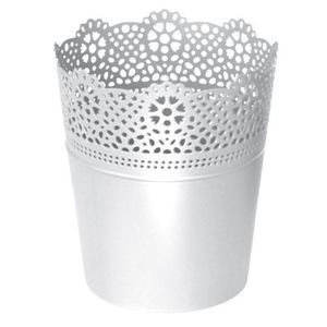 Kvetináč s čipkou Lace biely vyobraziť