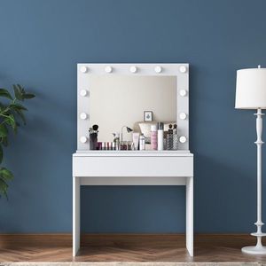 Minimalistický toaletný stolík Alisson II s LED zrkadlom biely vyobraziť
