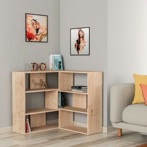 Moderná rohová knižnica Houseland Molly No.3 dub prírodný vyobraziť