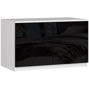 Nástavec na skriňu Star 90 cm biely/čierny lesk vyobraziť