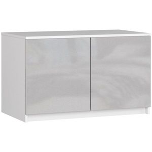Nástavec na skriňu Star 90 cm biely/strieborný lesk vyobraziť