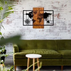 Nástenná dekorácia Agac mapa orech/čierna vyobraziť