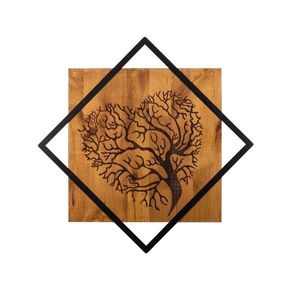 Nástenná drevená dekorácia TREE III hnedá/čierna vyobraziť