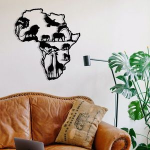 Nástenná kovová dekorácia africká 2 čierna vyobraziť
