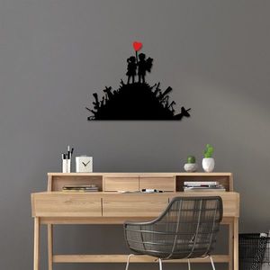 Nástenná kovová dekorácia Banksy 1 čierna/červená vyobraziť