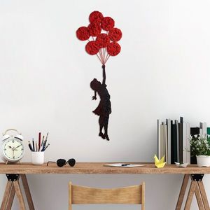 Nástenná kovová dekorácia Banksy 11-1 čierna/červená vyobraziť