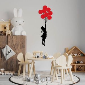 Nástenná kovová dekorácia Banksy červená/čierna vyobraziť