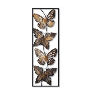 Nástěnná kovová dekorace BUTTERFLY II černá/zlatá vyobraziť