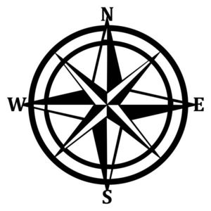Nástenná kovová dekorácia COMPASS čierna vyobraziť