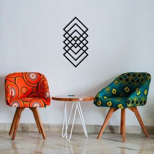 Geometrická čierna nástenná kovová dekorácia vyobraziť