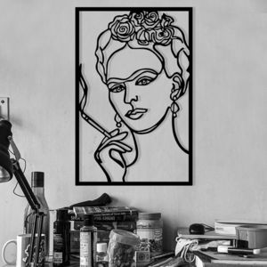 Nástenná kovová dekorácia Kahlo čierna vyobraziť