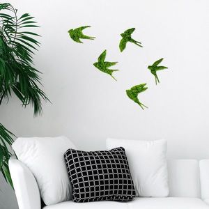 Nástenná kovová dekorácia Swallows zelená vyobraziť