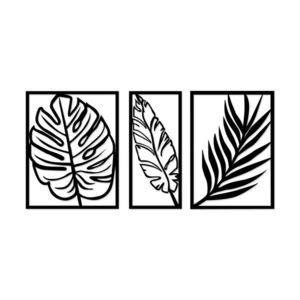 Nástenná kovová dekorácia LEAF II čierna vyobraziť