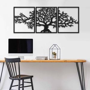 Nástenná kovová dekorácia Strom 124x49 cm čierna vyobraziť