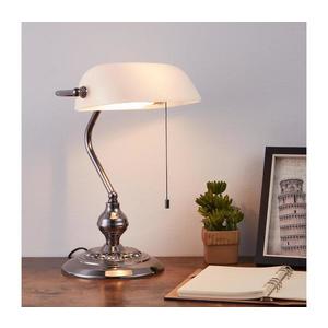 Eglo 901019 - Stolná lampa BANKER 1xE27/60W/230V biela/lesklý chróm 901019 vyobraziť