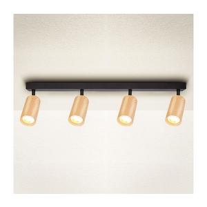 Brilagi - Bodové svietidlo SELE 4xGU10/30W/230V čierna/dekor duba WO-Z4-A-OEM vyobraziť