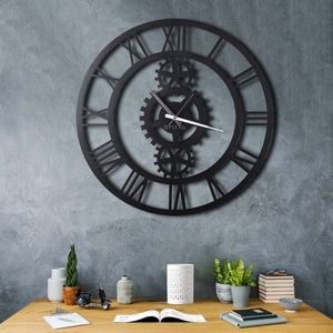 Nástenné hodiny Gear 70 cm čierne vyobraziť