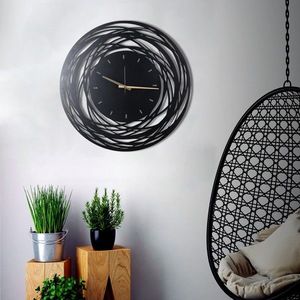 Nástenné hodiny Lines 50 cm čierne vyobraziť