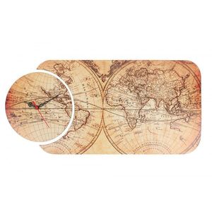 Nástenné hodiny Mapa pologule 68x32 cm viacfarebné vyobraziť