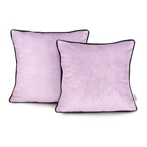 Obliečky na vankúše AmeliaHome Velvet Piping ružové vyobraziť