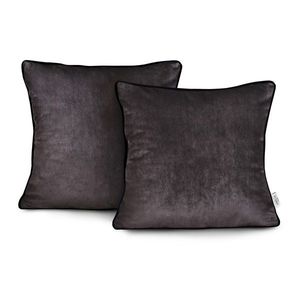 Obliečky na vankúše AmeliaHome Velvet Piping tmavohnedé vyobraziť