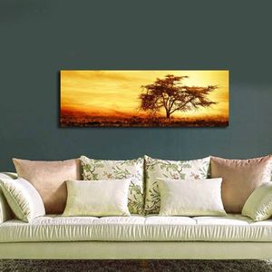 Obraz s LED osvetlením STROM V ZÁPADE SLNKA 27 30 x 90 cm vyobraziť