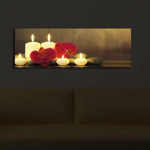 Obraz s LED svetlom Sviečky 90x30 cm vyobraziť