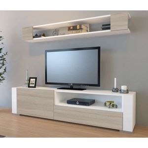 Obývacia stena Arya 180 cm biela/hnedá vyobraziť