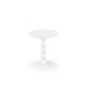 Odkladací stolík Cirilla 40 cm z masívu biely vyobraziť