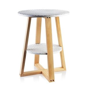 Odkladací stolík LAMMY 40x50 cm bielo-strieborný/dub prírodný vyobraziť