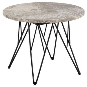 Odkladací stolík Prunus 55 cm sivo-hnedý mramor/čierny vyobraziť