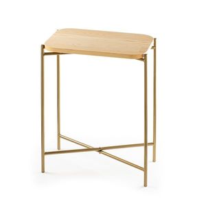 Odkladací stolík Shb-003 z masívu zlatý/dub prírodný vyobraziť