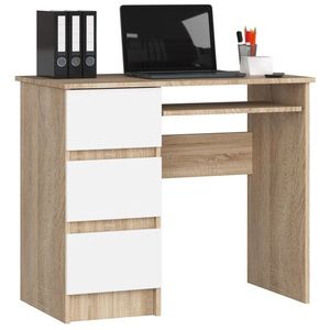 Písací stôl A-6 90 cm dub sonoma/biely ľavý vyobraziť