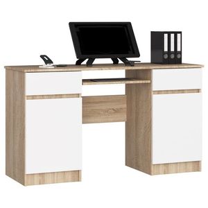 Písací stôl A5 135 cm dub sonoma/biely vyobraziť