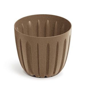 Plastový kvetináč WARIOS ECO WOOD hnedý matný vyobraziť