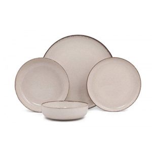 Porcelánová súprava 24 ks tanierov škoricová béžová vyobraziť