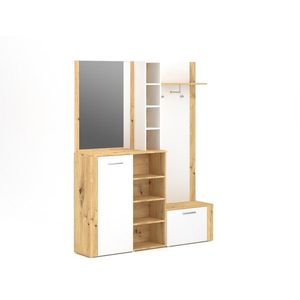 Predsieňová stena Barry 150 cm dub artisan/biela vyobraziť