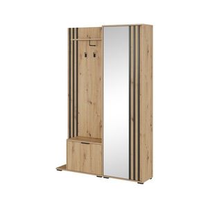 Predsieňová stena Nelly 131 cm dub artisan/čierna vyobraziť