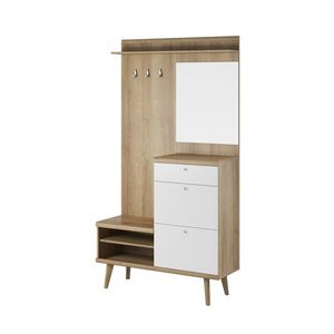 Predsieňová stena Primo 110 cm dub Riviéra/biela vyobraziť