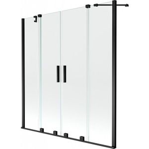 MEXEN/S - Velar Duo Dvojkrídlová posuvná vaňová zástena 150 x 150, transparent, čierna 896-150-000-02-70 vyobraziť