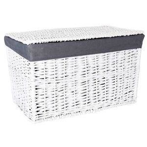 Prútený kôš 105 L biely/šedý vyobraziť