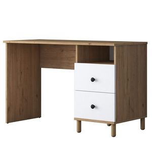 Písací stôl Hanis 120 cm orech/biely vyobraziť