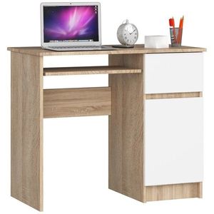 Písací stôl PIKSEL 90 cm dub sonoma/biely pravý vyobraziť