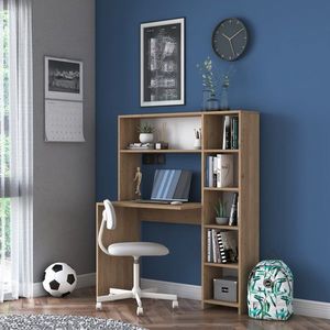 Písací stôl s regálom Hapos 113 cm dub prírodný vyobraziť