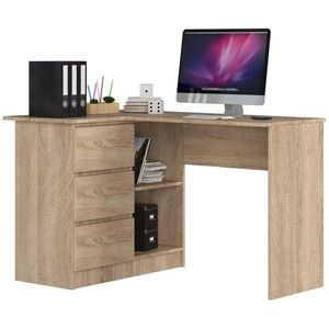 Rohový písací stôl B16 124 cm dub sonoma ľavý vyobraziť