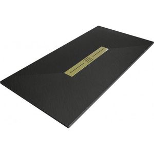 MEXEN/S - Toro obdĺžniková sprchová vanička SMC 180 x 70, čierna, mriežka zlatá 43707018-G vyobraziť