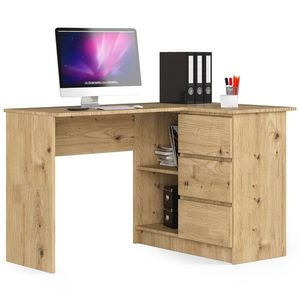 Rohový písací stôl B16 124 cm dub artisan pravý vyobraziť